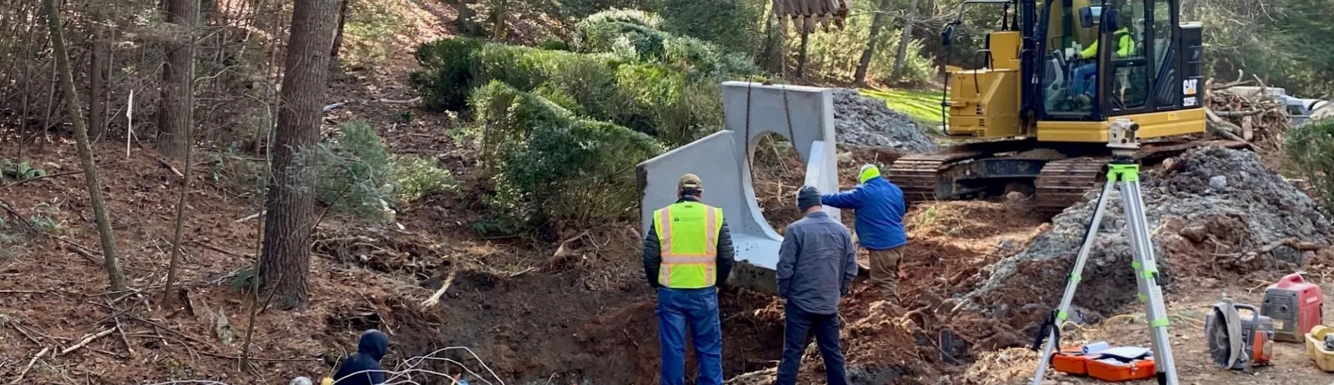 Headwall being placed 