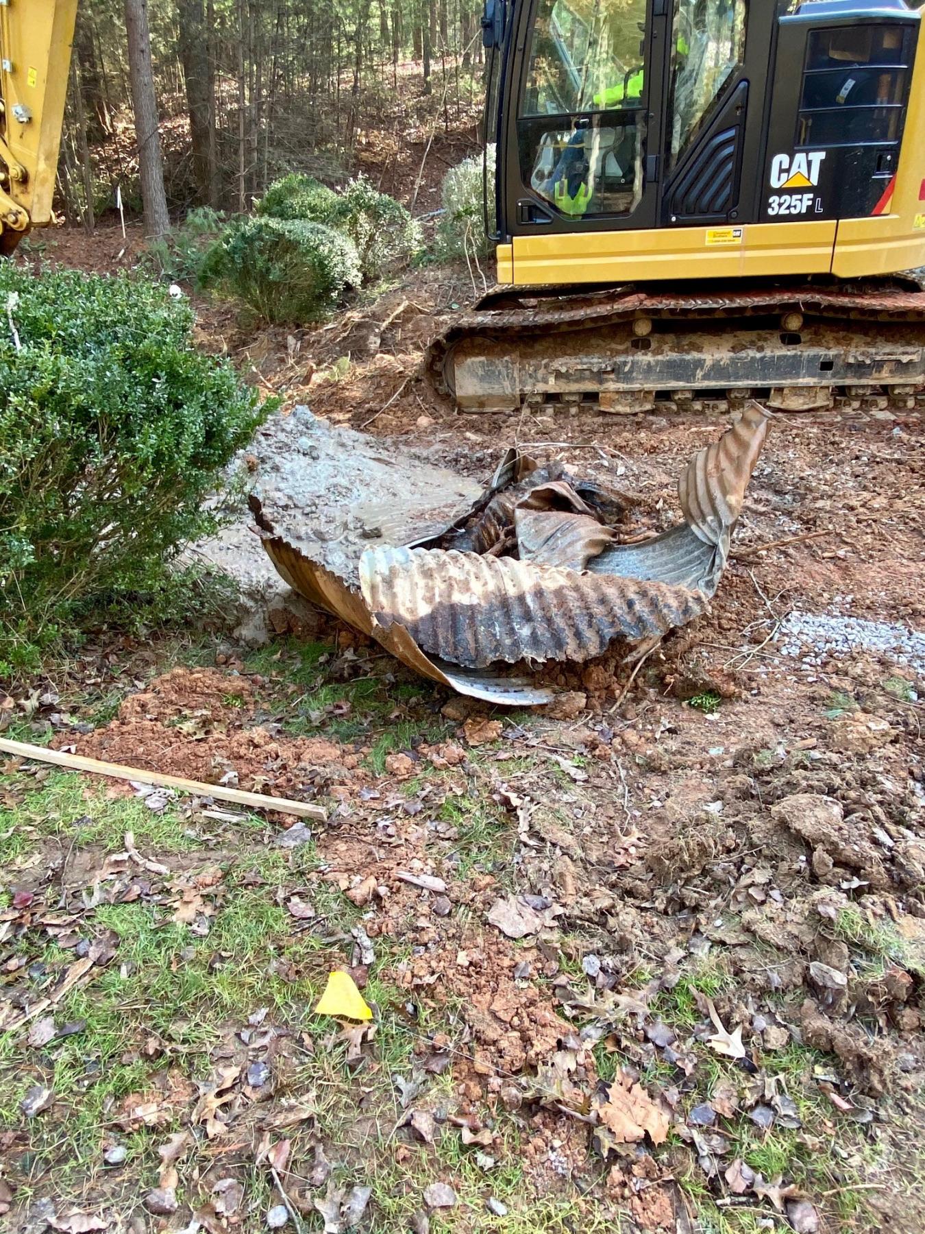 Removed corrugated metal pipe