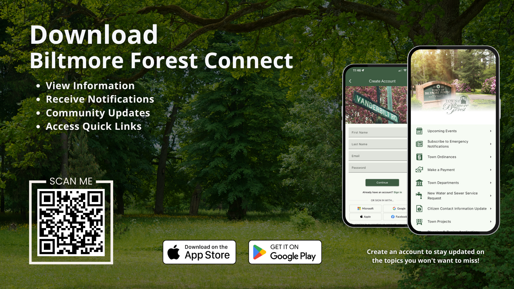 Sign up for Biltmore Forest Connect